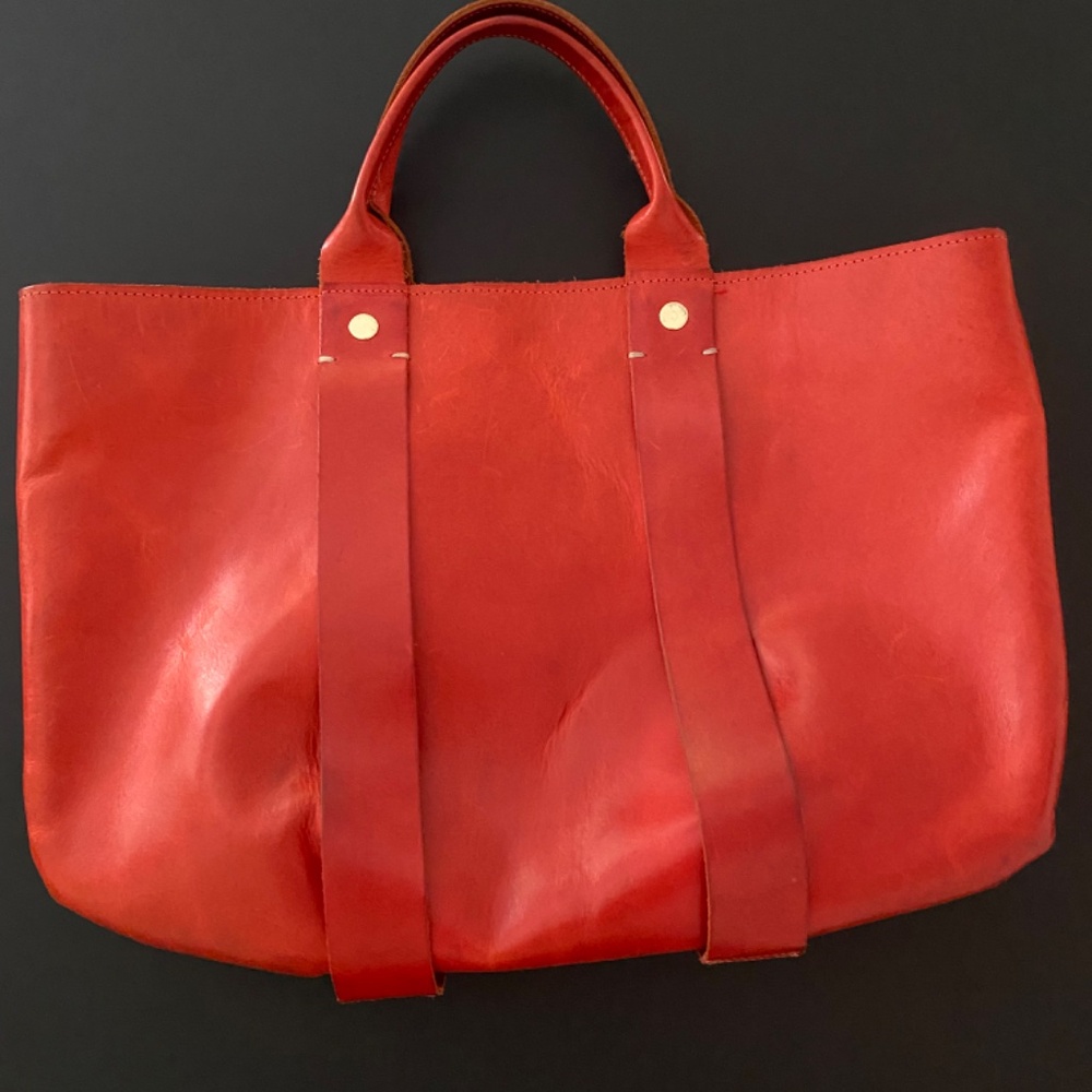 Clare V La Tropezienne Red leather